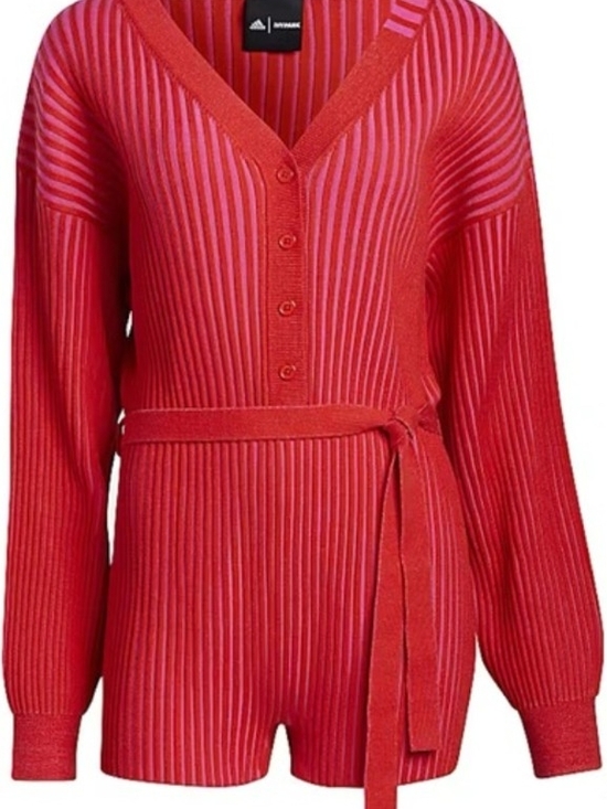 Adidas X Ivy Park Pants - Adidas Ivy Park Pink And Red Ribbed Romper